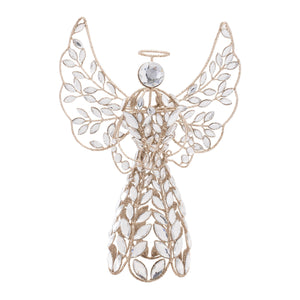 Jeweled Metal Angel Tree Topper 13"H