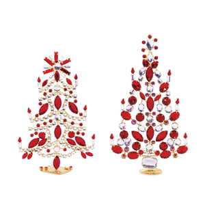 Jeweled-Metal-Christmas-Tree-(Set-of-2)-Christmas-Trees