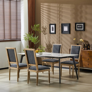 French Country Style Dining Chair With Upholstered Seating And Fluted Legs - Best Buy Furniture