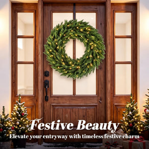 36 in Pre-Lit Norwegian Spruce Christmas Wreath