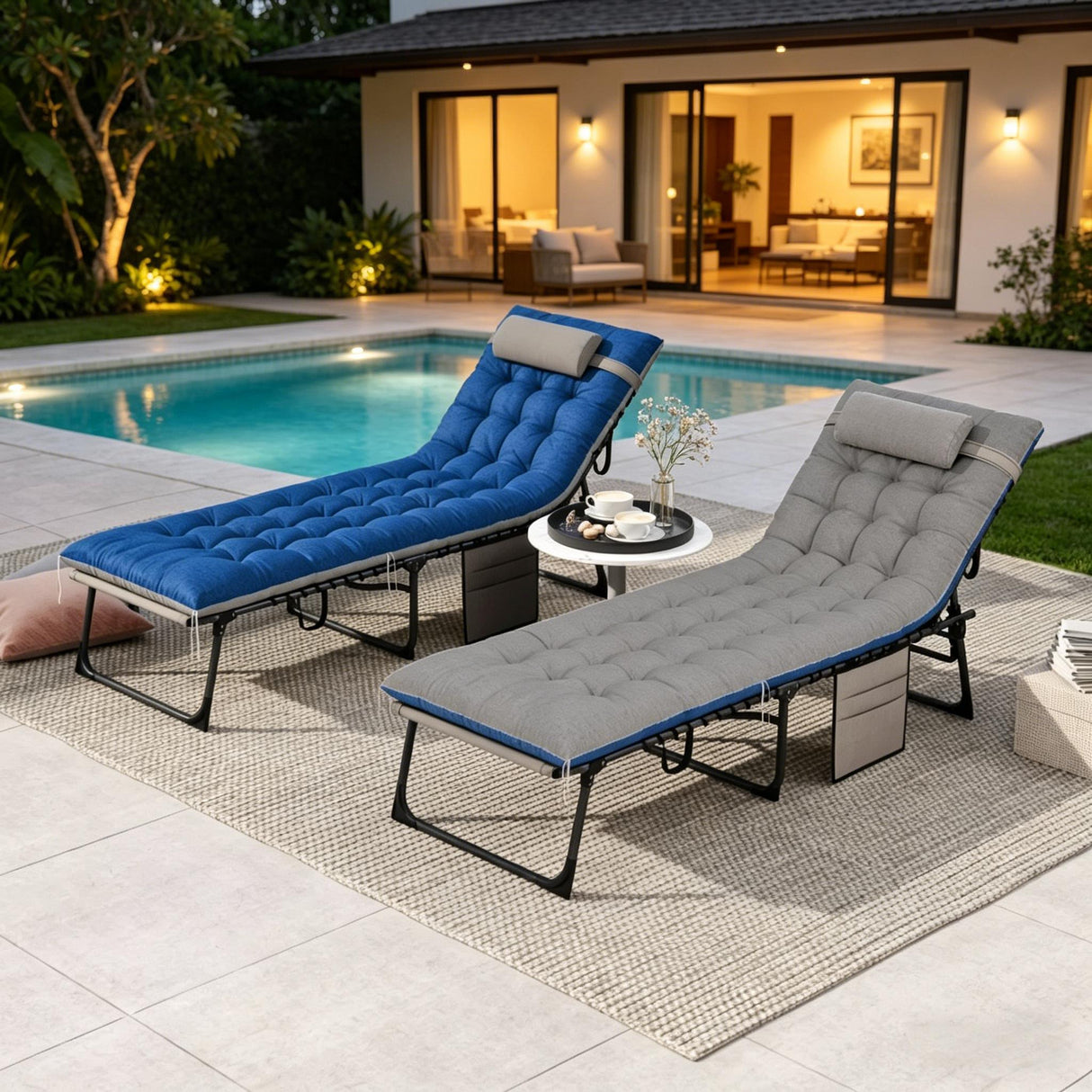 Cozy Outdoor Lounge Chairs Set of 2