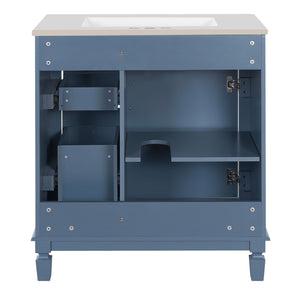 Bathroom Vanity With Sink, Cabinet With 2 Drawers And Adjustable Shelf