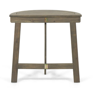 Outdoor Half-Round Folding Acacia Wood Bistro Table