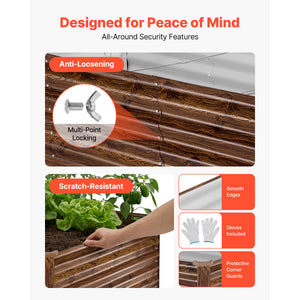 Galvanized Raised Garden Bed, 8 x 4 x 2 ft