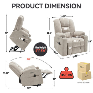 Power Lift Recliner Chair with Massage and Heat