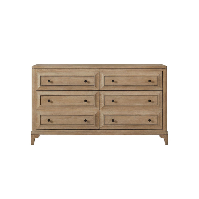 Sand Wood 6 Drawer Dresser with Cedar-Lined Drawers - Sand