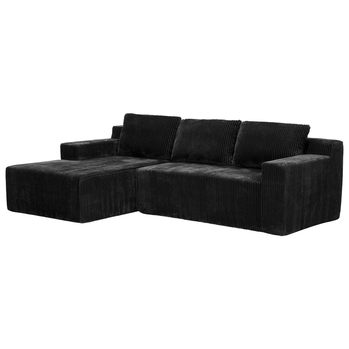 Corduroy Modular L Shaped Sectional Sofa