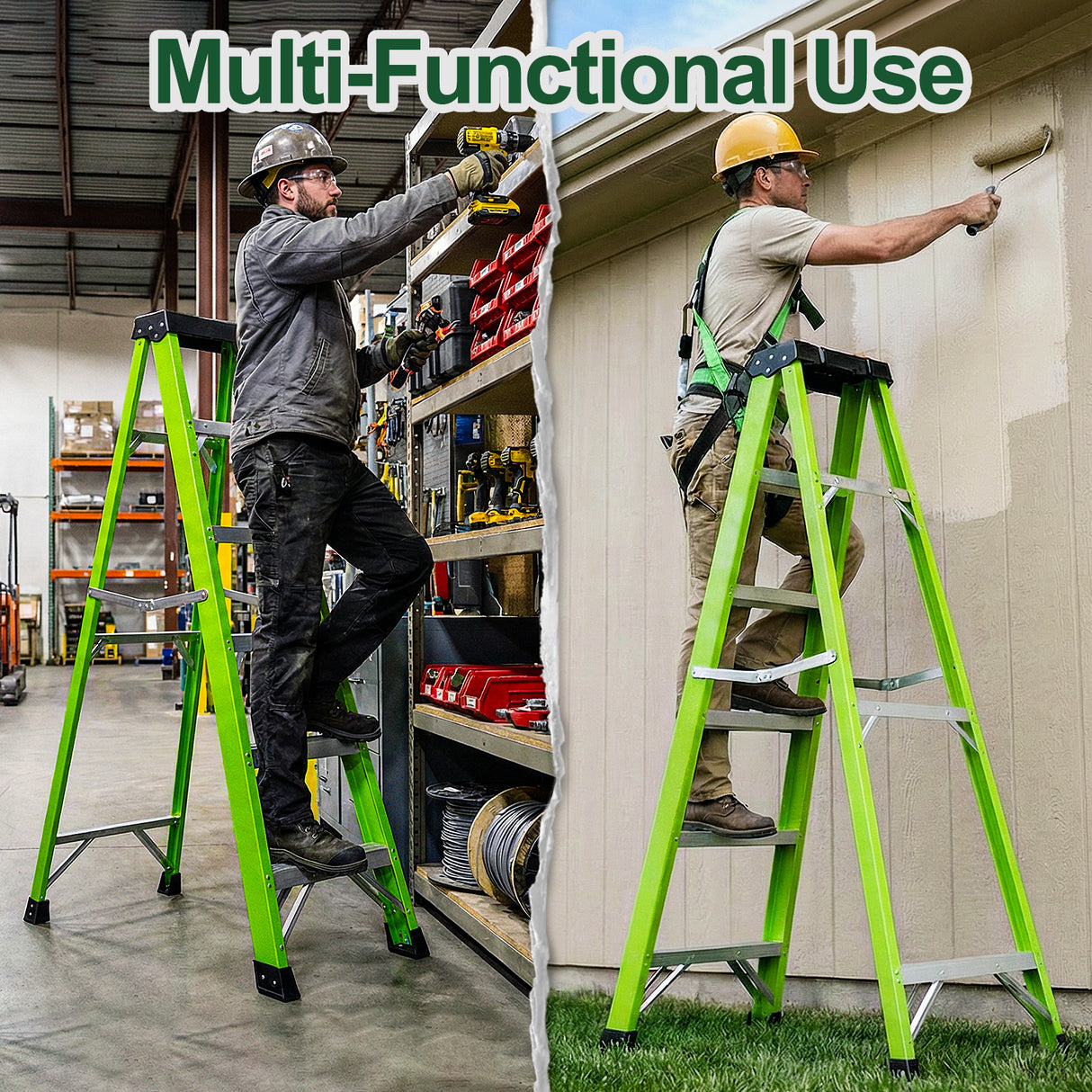 Fiberglass Ladder with Tool Tray