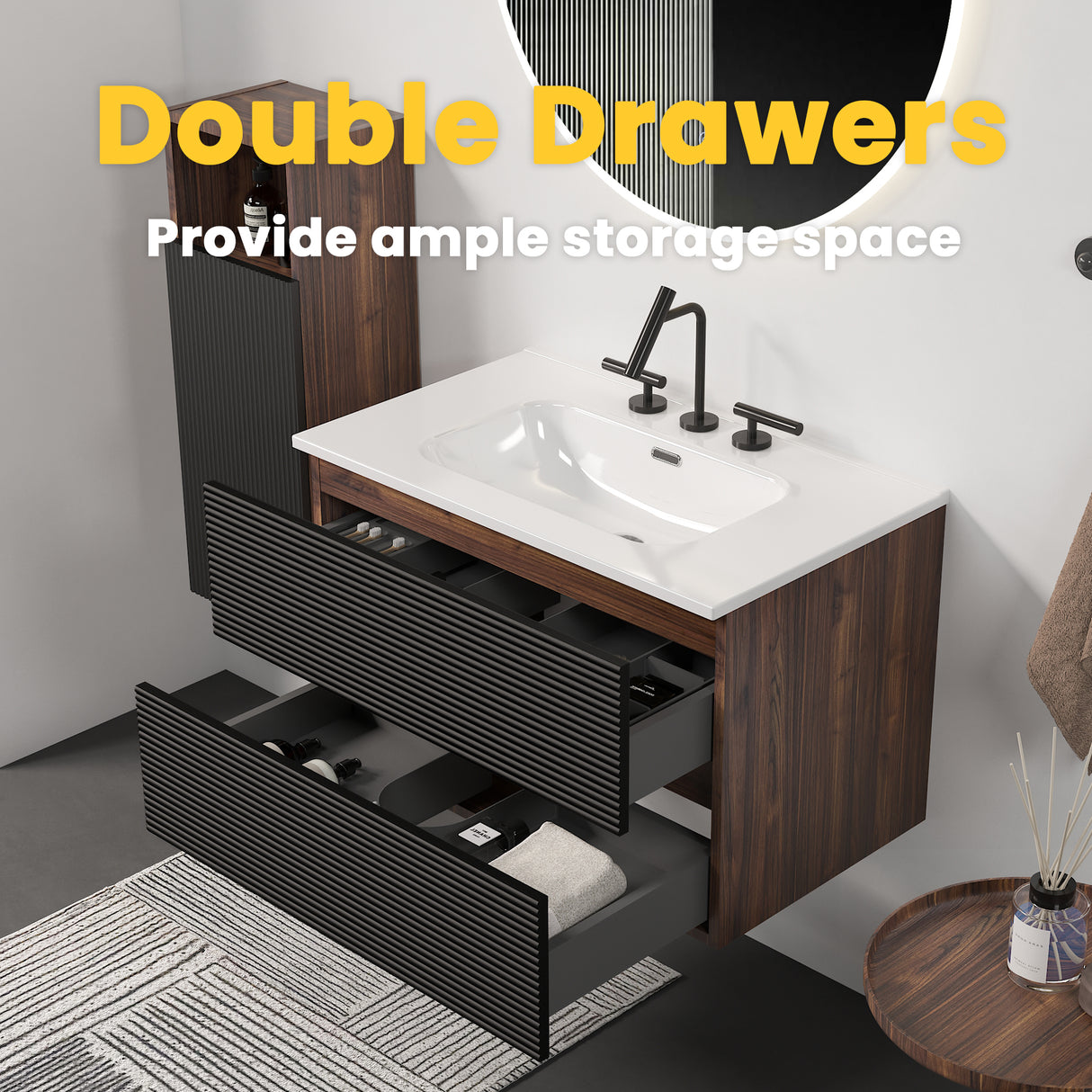 Gloria 30" Wall Mounted Soft Bathroom Vanity