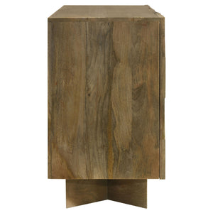 Roman - 3 Door Server With Chevron Design - Brown