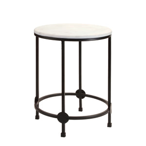 Round Marble Top Accent Table (Set of 2)