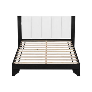 Queen Size Bed Frame in Black & White Pine