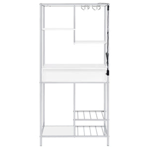 Draper - 5 Shelf LED Wine Cabinet With Pull Out Drawer - Gloss White