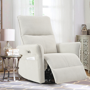 270° Power Swivel Rocker Recliner Chair, Light Gray