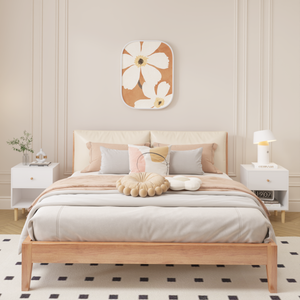 23.22"H Wooden Nightstand with One Drawer and Shelf