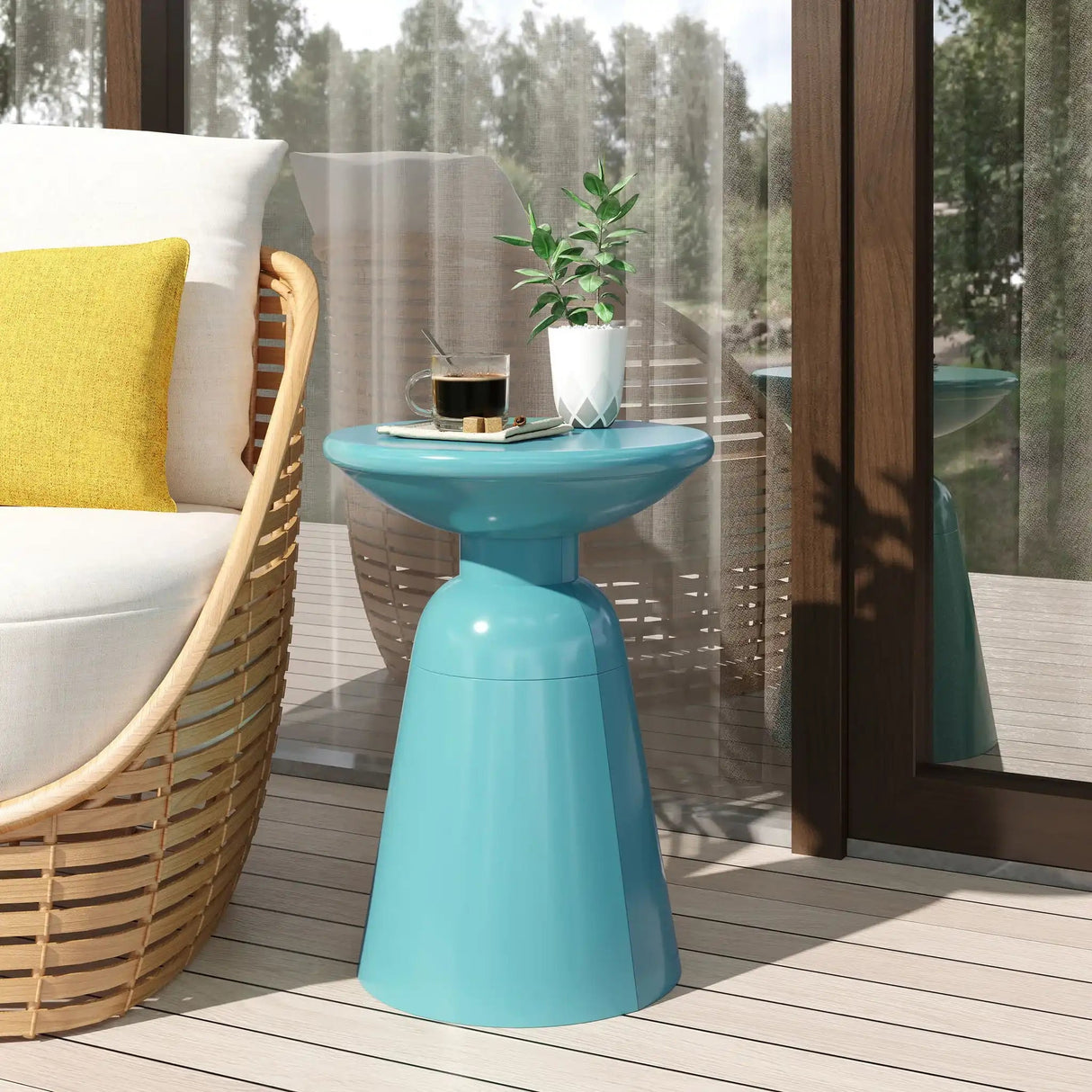 Outdoor Modern Metal End Large Table - Best Buy Furniture