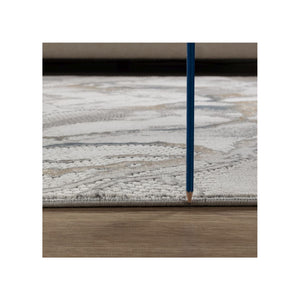 Geometrix - 5'3" X 7'3" Area Rug & Geometric 3D Effect - Ivory / Gray