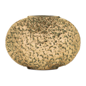 Distressed Flat Metal Vase (Set of 2)