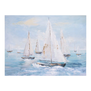 Sailboat canvas wall art 32"l