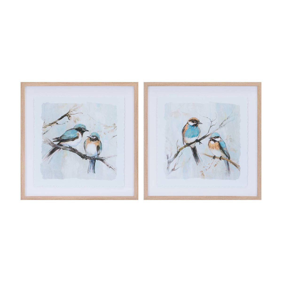 Framed Bird Couple Wall Print (Set of 2)