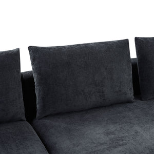 Modern L Shaped Sectional Sofa With Upholstery And Wooden Storage