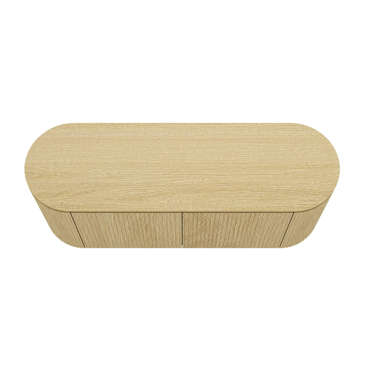 Olivia - Sideboard With 4 Adjustable Shelves With Handle Free Doors And Rounded Edges - Oak