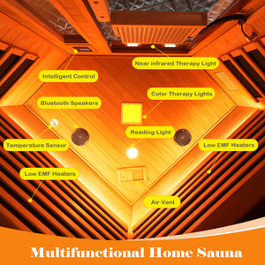 Two Persons Far Infrared Corner Sauna Room - Low EMF