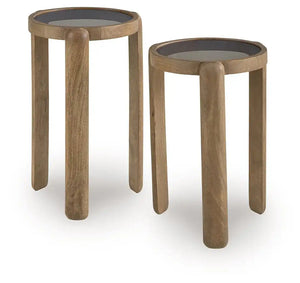 Jossor - Accent Table Set (Set of 2) - Light Brown - Best Buy Furniture