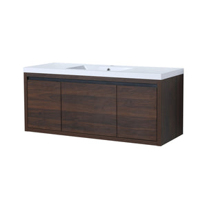 Floating Bathroom Vanity With Resin Sink And Soft Close Doors