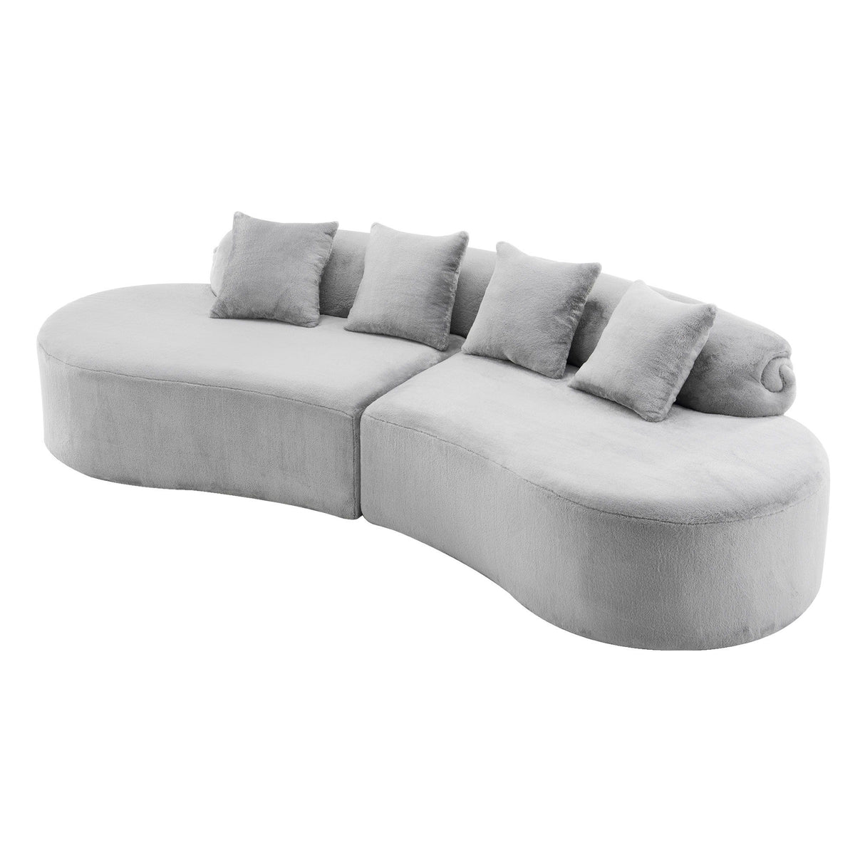 Modern Curved Sofa With Pillows