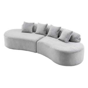 Modern Curved Sofa With Pillows