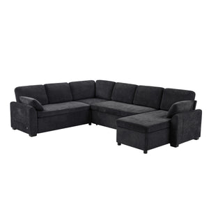 Convertible U-Shaped Sectional Sofa Bed With Reversible Chaise