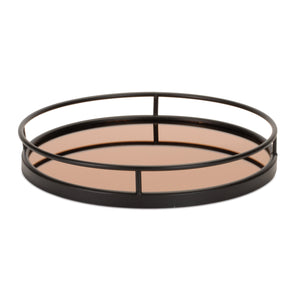 Mirror tray with modern metal frame (set of 2)