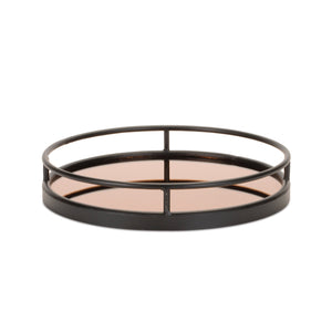 Mirror tray with modern metal frame (set of 2)