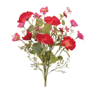 Mixed-Poppy-Floral-Bush-(Set-of-4)-Artificial-Flowering-Plants