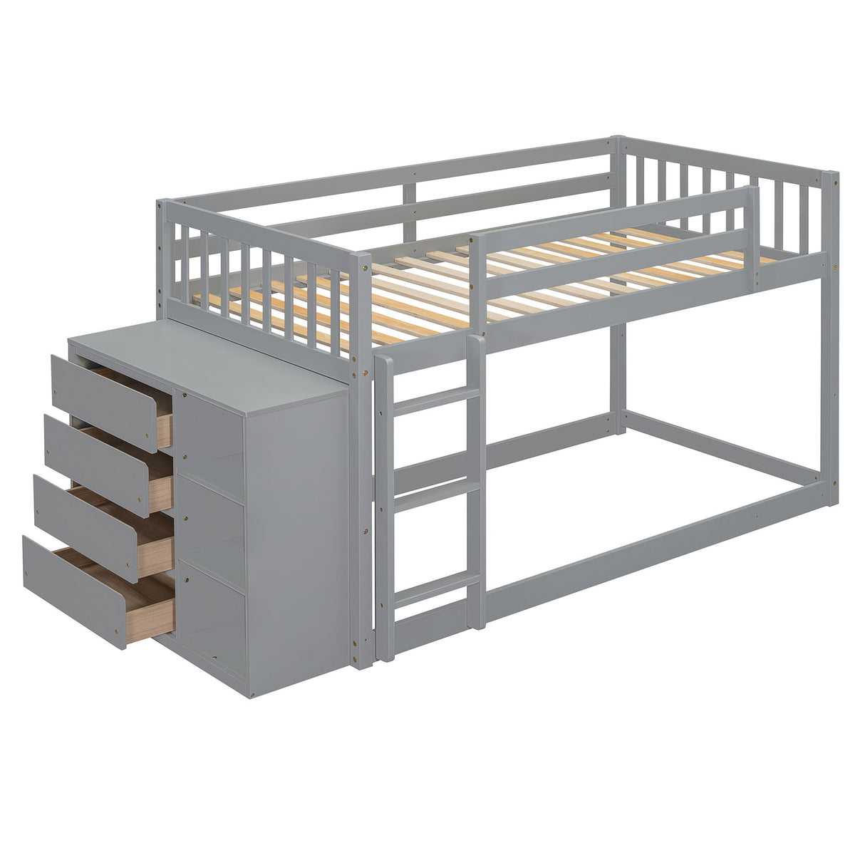 Bunk Bed With 4 Drawers And 3 Shelves
