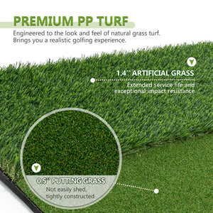5'x4' Golf Hitting Mat with Cross Stance Guide