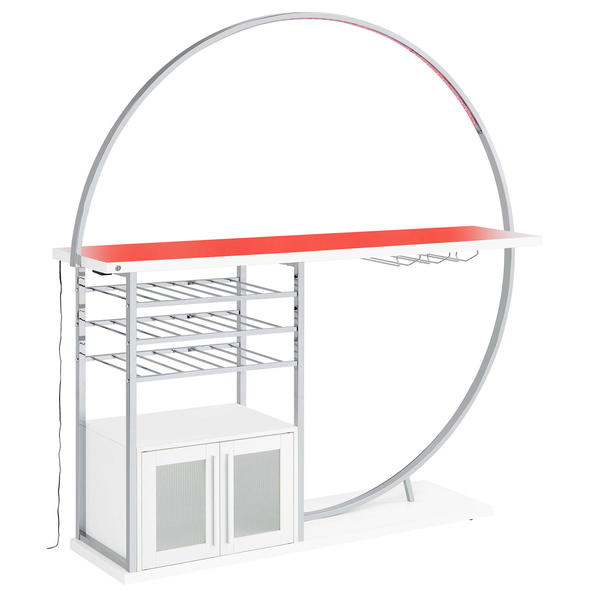 Casey - 2 Door Home Bar Storage Bar With Customizable Lighting - White