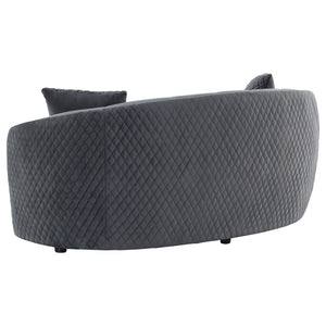 Lorraine - 2 Piece Upholstered Sofa Set With Tufting Trim - Dark Gray