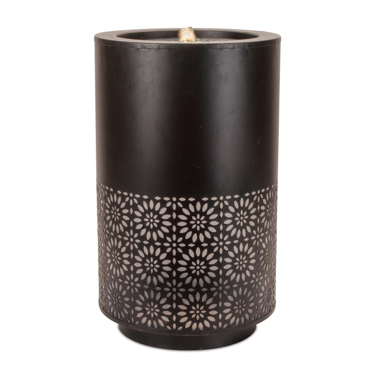 Bubbling Metal Fountain with Laser Cut Accents 21"H