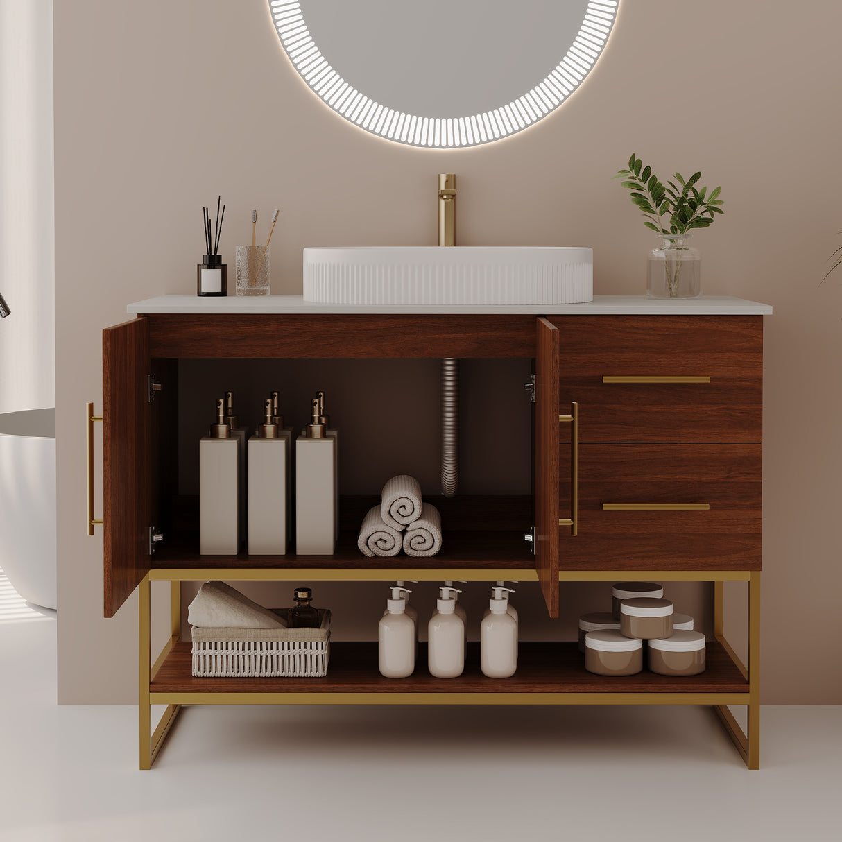36" Modern Bathroom Vanity with Ceramic Vessel Sink