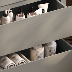 Double Sinks Bathroom Vanity Set With 2 Ceramic Basins