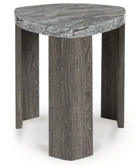 Surmour - Triangle End Table - Gray / Brown - Best Buy Furniture