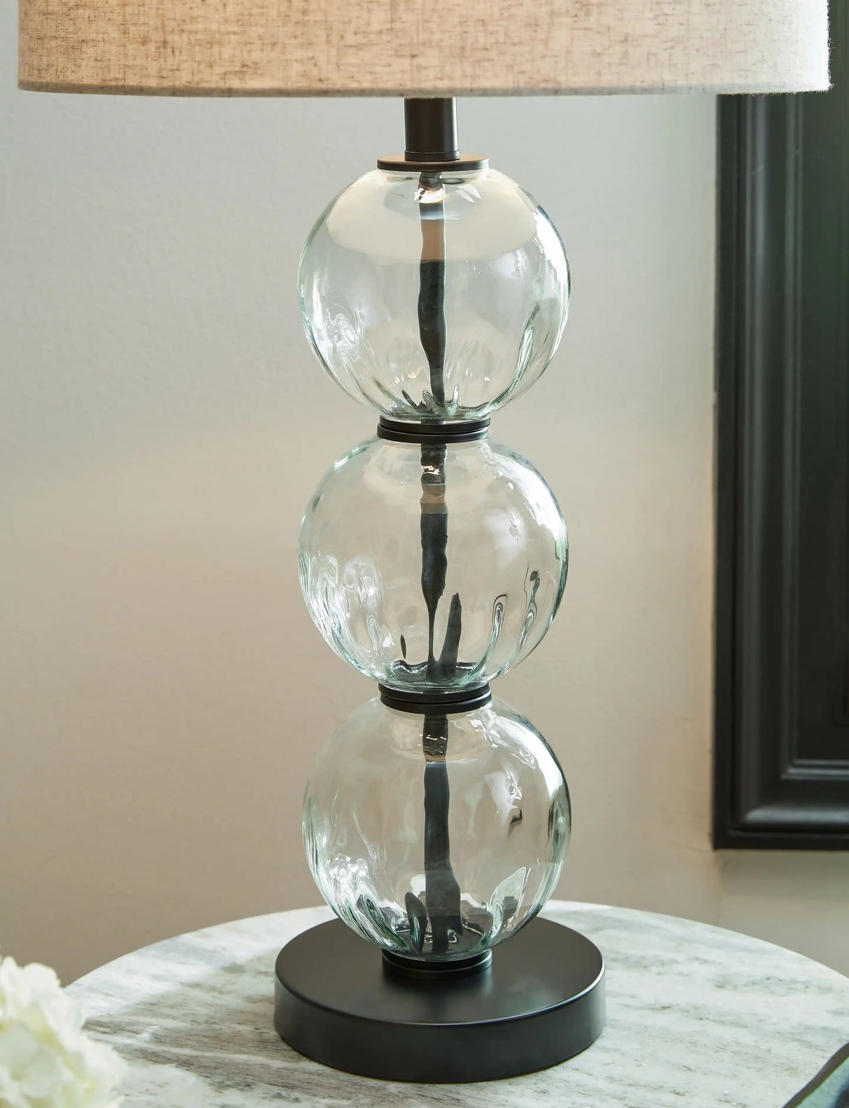 Airbal - Glass Table Lamp (Set of 2) - Clear / Black - Best Buy Furniture