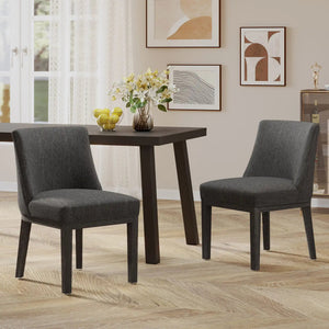 Modern Dining Chair With Durable Fabric Upholstery And Sturdy Wooden Frame (Set of 2) - Best Buy Furniture