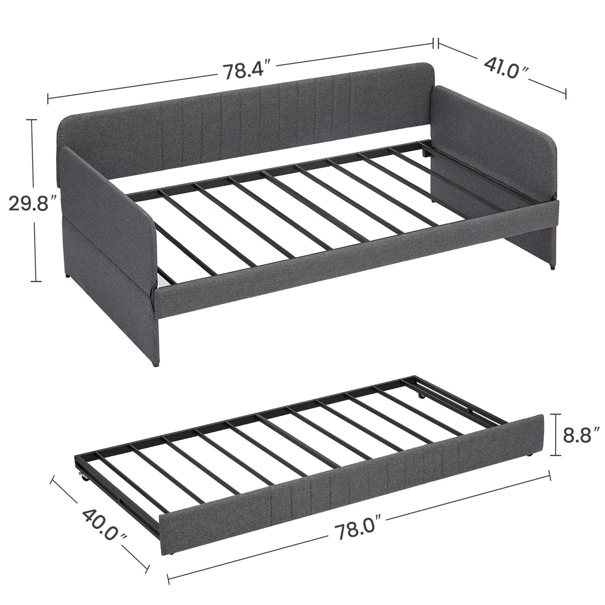 Daybed, Sofa Bed with Trundle Twin Size