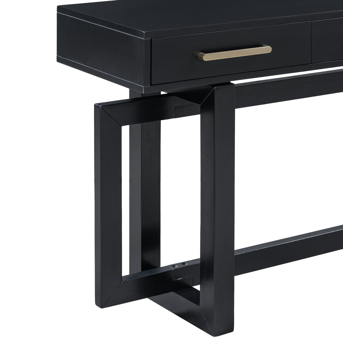 Elegant Console Table with Three Drawers - Black or Antique Gray