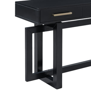 Elegant Console Table with Three Drawers - Black or Antique Gray