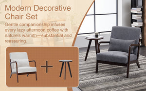 Mid-Century Modern Accent Chair & Coffee Table Set