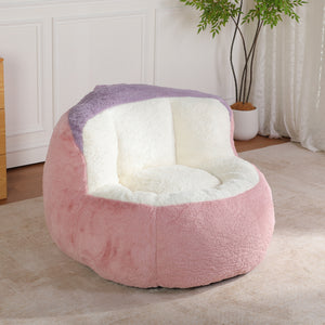 Oversized Multicolor Faux Fur Bean Bag Chair
